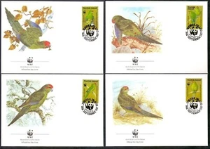 Norfolk Island 1987 ☀ WWF Fauna / Birds Green Parrot set ☀ 4x FDC - Picture 1 of 1
