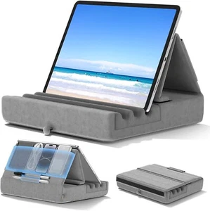 Tablet Pillow Holder Foldable IPad Stand for Lap Bed and Desk -Tablet Soft Pad - Picture 1 of 7
