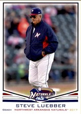 2017 Northwest Arkansas Naturals Grandstand 16 Steve Luebber Pitching Coach Card