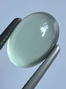 Natural Oval Cabochon Light Green Prehnite 5.83 ct 12.5 x 9 mm - Picture 1 of 23