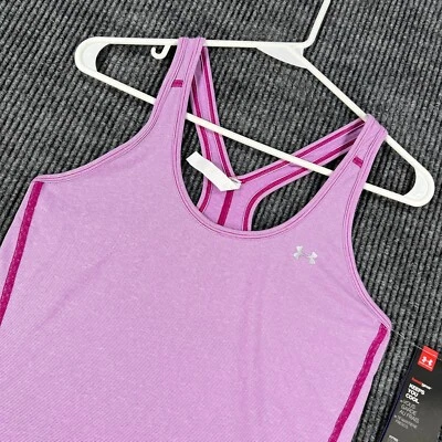 Camiseta sin mangas Under Armour para mujer pequeña ajustada equipo térmico púrpura sin mangas gimnasio nueva Foto 1 de 4