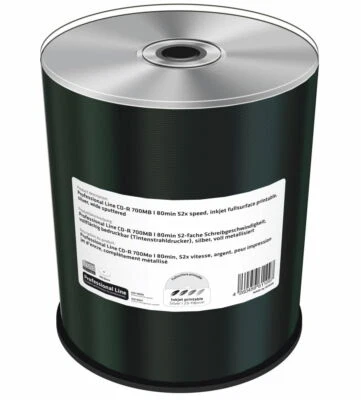 MEDIARANGE 100 Professional Rohlinge CD-R full printable silver 700MB 52x Spindel