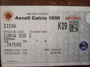 Biglietto Ascoli Siena 12/1/2003 - Foto 1 di 1