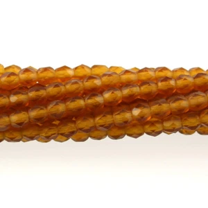 Dark Topaz Yellow Matte - 50 4mm Round Fire Polish Czech Glass Beads - Bild 1 von 1