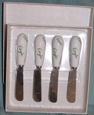 Slant 19th Hole Golf S/4 Stainless Ceramic Spreader Serving Set of 4 - NIB Gift - Image 1 of 3