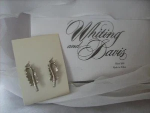 Pendientes Cola Serpiente Tono Plata Whiting & Davis Vintage Diseñador Firmados - Imagen 1 de 8