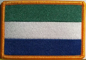 Parche bandera Sierra Leona con gancho adhesivo emblema militar dorado #31 - Imagen 1 de 2
