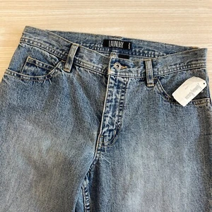 $ 165 Neu mit Etikett Laundry Shelli Salbei Damenjeans Größe 0 blau 100 % Baumwolle gerades Bein - Bild 1 von 9