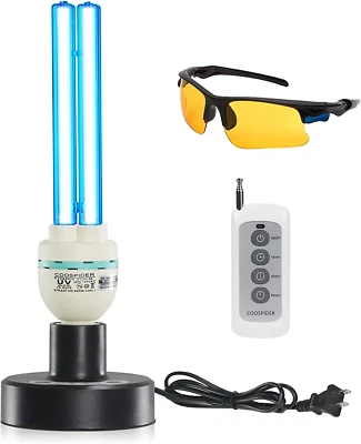 UV Germicidal Lamp with Remote Control, UVC Light Bulb with Base, UV Light - Image 1 of 4