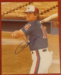 Pete Rose handsigniertes 8x10 Hochglanzfoto von Pete Rose mit den Expos von 1984 - Bild 1 von 2