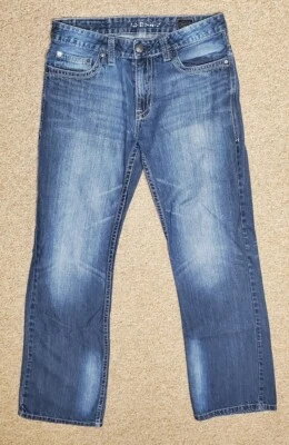 Pantalones de mezclilla relajados lavados a la piedra marca Machine para hombre talla 34x34 Foto 1 de 4