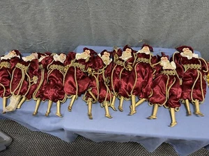 Lot Of 10 CHRISTMAS OLD MAN JESTER ELF Decoration Red Soft - Picture 1 of 5
