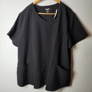 SCRUBSTAR Premium Scrubwear Black Top Only 3XL V Neck NEW - Picture 1 of 5
