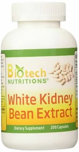 Biotech Nutritions White Kidney Bean Extract 200 Vegetable Cap White Kidney Bean - Picture 1 of 2