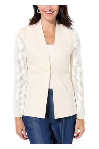 OFF WHITE Blazer grigio manica all'uncinetto GRIGIO by Jhoan Sebastian bianco sporco