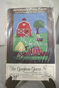 NEW 1980 Gingham Goose Applique & Crib Toy Quilt Pattern "Grandpa's Pony Farm" - Picture 1 of 3