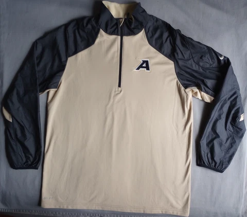 Nike DRI Fit Army Black Knights Jacket Gold Yellow 1/4 Zip Fleece-Lined Pullover Cover