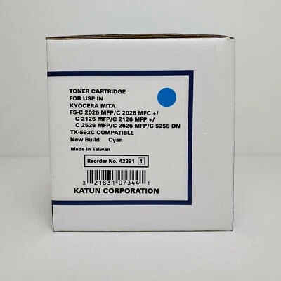 Compatible For Kyocera Katun TK-592C TK592C Cyan Toner Cartridge Set FS-C2026MFP - Image 1 of 4