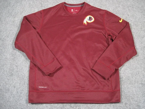 Washington Redskins Sweater Adult Large Red Nike Therma Fit NFL Commanders Mens Cover
