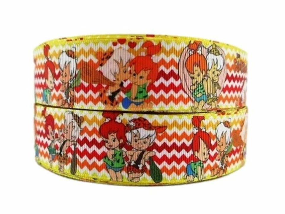 Flintstones the  Pebbles And Bam Bam 1" Wide Repeat Ribbon Sold in Yard Lots - Image 1 of 1