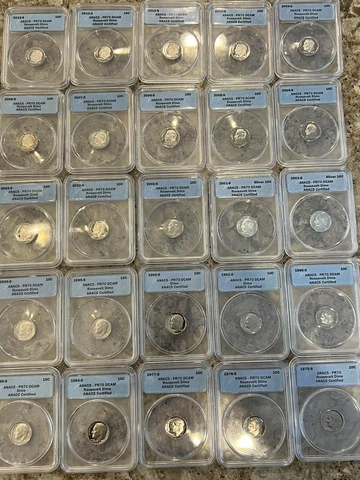 Lot of 25 Anacs PF 70 Roosevelt Dimes 🌟Spring Valley Perfection Hoard🌟 Cover
