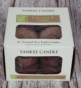 Yankee Candle 12 Duftteelichtkerzen Nr. 4 Kokosnuss & Limette Neu Offener Karton - Bild 1 von 5