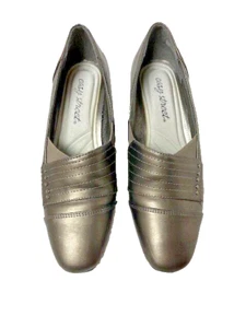 Easy Street scarpe decolte donna argento tacco slip-on misura 6M - Foto 1 di 7