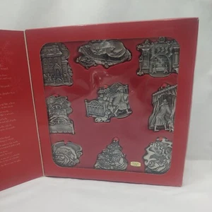 "Twas the Night Before Christmas" 9 Piece Pewter Ornament Set New in Box - Picture 1 of 8