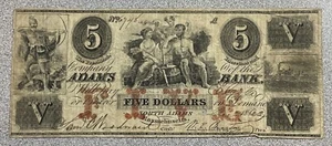 1862 Adams Bank 5 $ Schein North Adams, Massachusetts Nr. 6748 - Bild 1 von 9