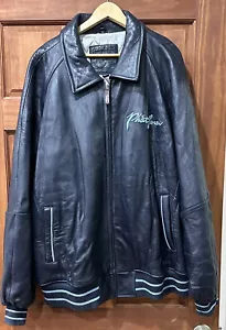 PHAT FARM BOMBER LEATHER JACKET, BY RUSSEL SIMMONS, PH 1109 LIMITED EDITION - Picture 1 of 15