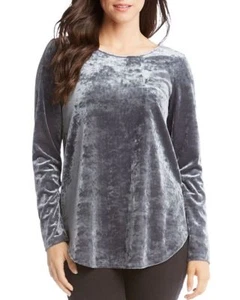 KAREN KANE CRUSHED VELVET TOP NWT SIZE S GREY - Picture 1 of 2