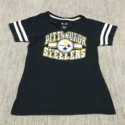 Camisa Pittsburgh Steelers Mujer Mediana Negra Fútbol NFL Logo Cuello en V Damas Foto 1 de 4