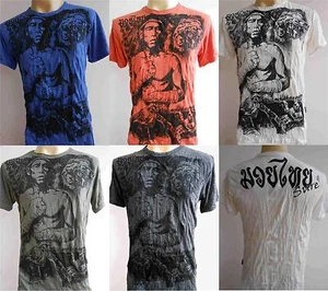Camiseta Muay Thai Kick Boxing para hombre M corte arrugado mezclilla M DM03 - Imagen 1 de 1