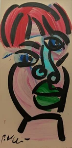 Original Peter Robert Keil abstract oil painting on board size 12 x 24 inches - Picture 1 of 4