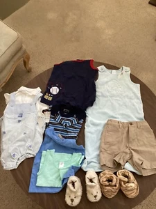 baby boy clothes 12 months lot baseball ,soft crib shoes shorts  etc          #6 - Picture 1 of 9