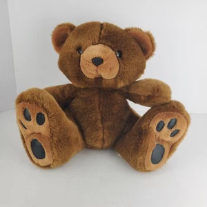 ASI Brown Teddy Bear Plush Large Feet Faux Leather Paws Stuffed Animal 12" - Picture 1 of 9