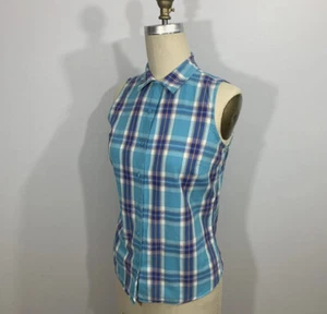 Eddie Bauer Top Vintage 1990s Plaid Small - Picture 1 of 9