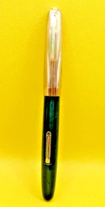 Waterman Vintage Gold Cap Green Lever Fill Fountain Pen --rigid medium--restored - Picture 1 of 8
