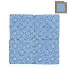 4 Blue White Geometric Circle Tile Coasters, Drinks Coaster, Housewarming Gift
