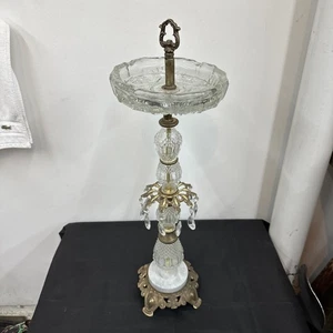 Cenicero vintage ornamentado soporte 27" Hollywood Regency mármol y dorado Rick Bar - Imagen 1 de 12