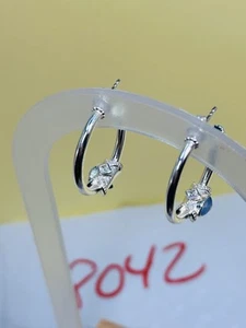 Hoop Earrings Bomb Party Fashion Jewelry Chic RBP Rhodium P - Picture 1 of 13