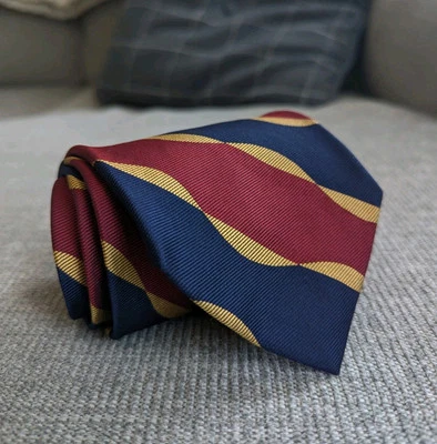 Rara corbata de seda Abercrombie & Fitch elegante roja, azul, amarilla de colección hecha en EE. UU. Foto 1 de 4