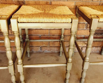 Three Ballard Design DORCHESTER French Country Sage GREEN Bar Stools - Image 1 of 4