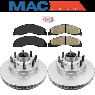 Front Ceramic Pads & Coated Rotors Fits FORD E150 E250 E350 2008-2021 SRW HD - Image 1 of 4