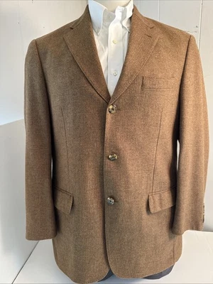 Ibiza Mambo Mens 40R Sport Coat Brown Tan 100% Wool Double Vented R2 - Image 1 of 4