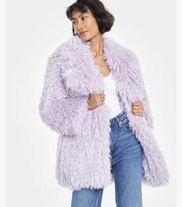 On 34th Women's Faux-Fur Notch-Collar Jacket - size XXS - Larkspur Lilac - Picture 1 of 7