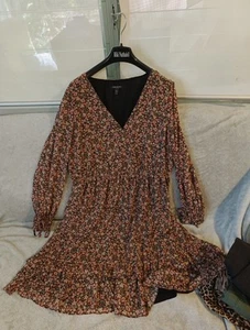 Forever New Curve Women's 18 Floral Dress Cottagecore Long Sleeve - Picture 1 of 9