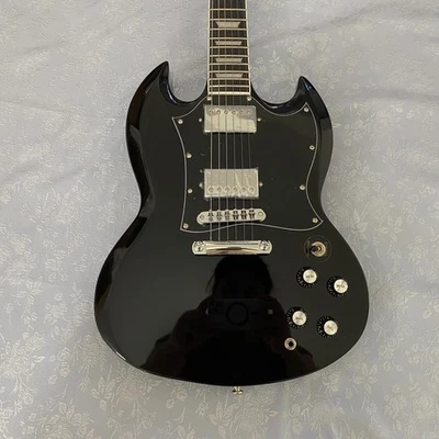 SG standard Electric Guitar Black finish HH pickup chrome hardware w/cable - Image 1 of 4