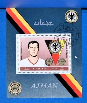 Ajman 1969 - UNITED ARAB EMIRATES - German SOCCER / FOOTBALL - Sheet Stamp - Image 1 of 2