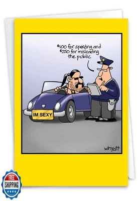 NobleWorks - 1 Funny Cartoon Card for Birthdays - Happy Bday Celebration for  - Image 1 of 4